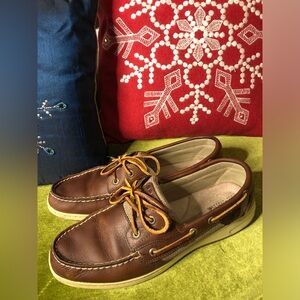 SPERRY Women’s Top Sider Boat Lace Top Shoes Size 10 Leather Upper Material